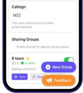 Live location sharing shown on a mobile device